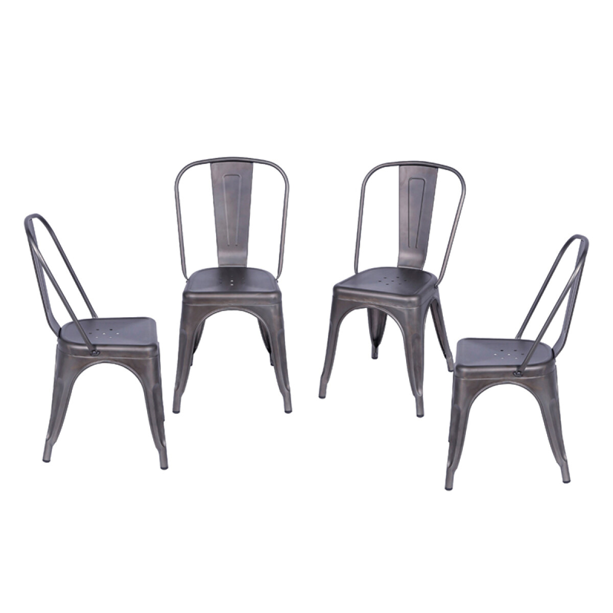 Kit x4 Silla Tolix Metálica - Bronce 