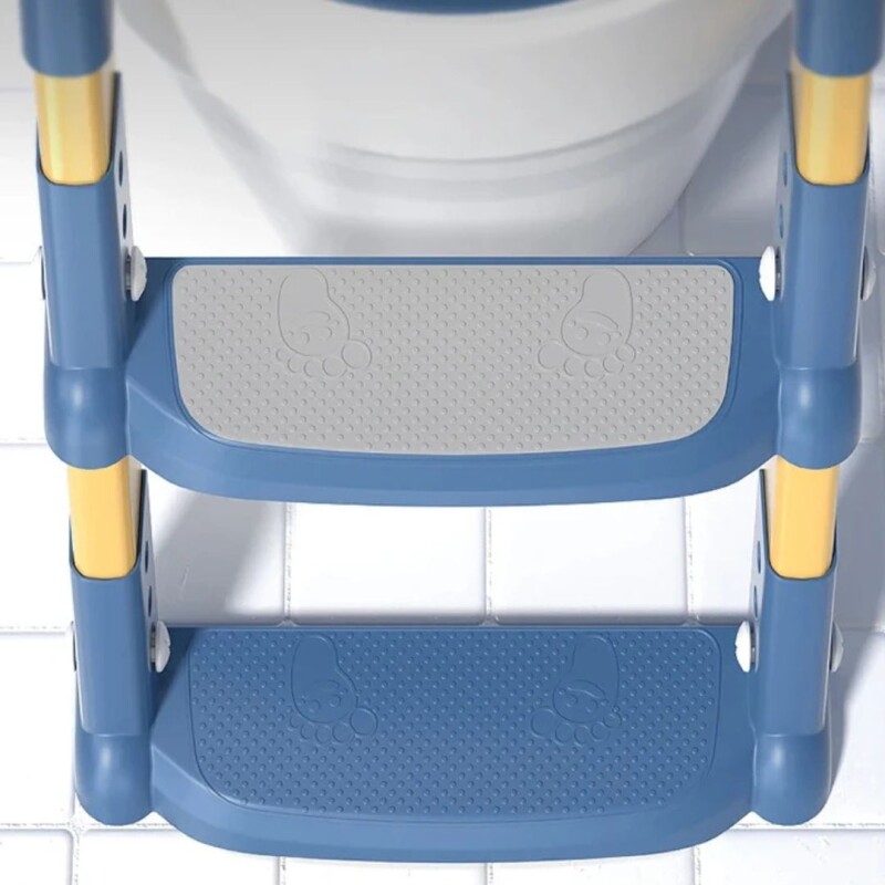 Asiento Reductor Inodoro Aprendizaje Infantil Escalera Color Azul