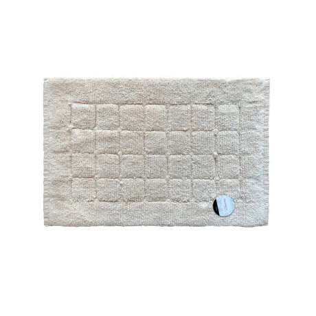 Alfombra Soft Cuadriculada Decorativa Interior Liviana Beige