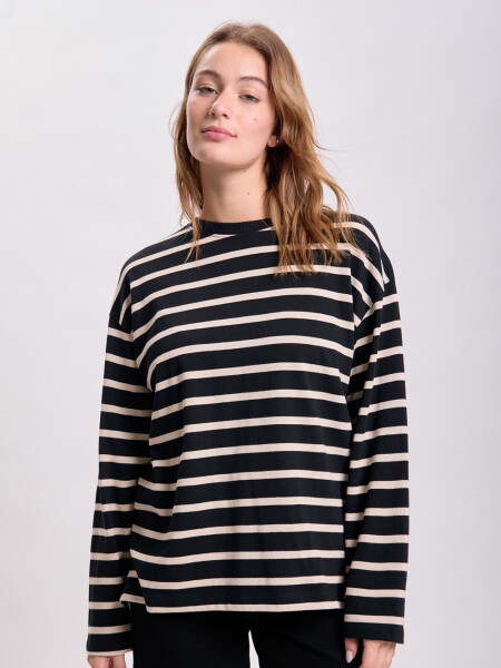 Remera rayas Negro