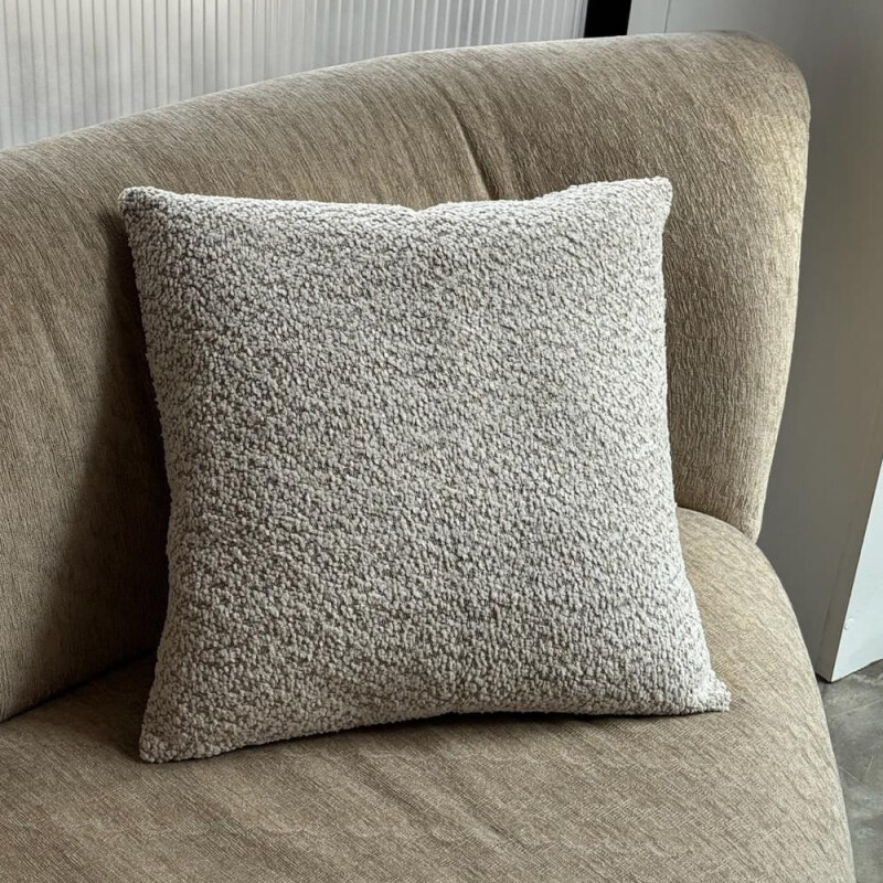 Funda de almohadón Sherpa 45x45cm gris
