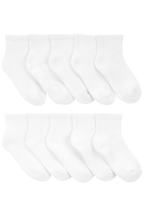 Pack diez pares de medias tobilleras de algodón, blancas Pack diez pares de medias tobilleras de algodón, blancas