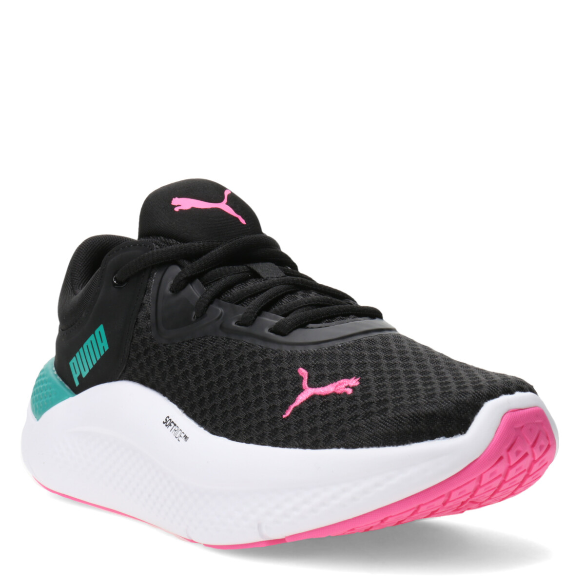 Championes de Mujer Puma Softride Pro - Negro - Verde - Fucsia 