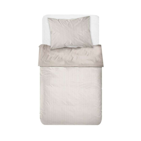 Juego De Sabanas Algodon 180H Twin 90X190+30Cm Rayas Cannon Beige