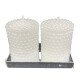 Set x2 Velones Blancos Perlas