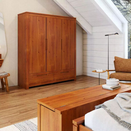 PLACARD ROPERO 3 PUERTAS MADERA NATURAL-BEIGE FRESNO