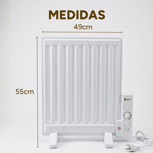 Estufa Radiador Aceite Panel Calefactor 600w Temp. Regulable Blanco