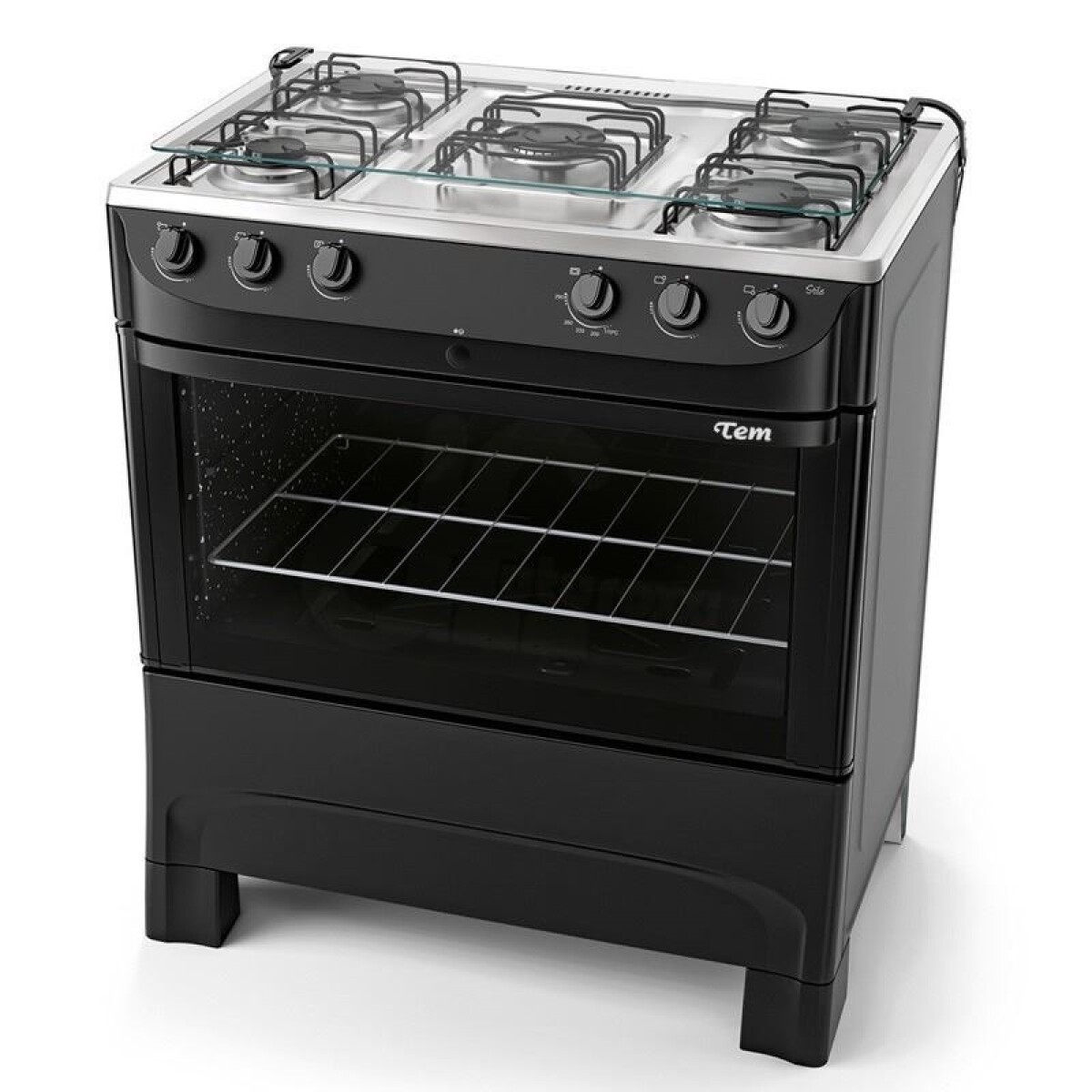 Cocina Gas Tem Master Cook 5h Negra 