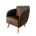 Sillón poltrona Lumax Kira nórdico 1 cuerpo de tela Marron