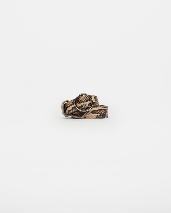 Cinturon Mars En Cuero Pythone Beige