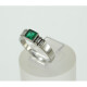Anillo De Platino Con Esmeralda Y Brillantes Baguettes Anillo De Platino Con Esmeralda Y Brillantes Baguettes