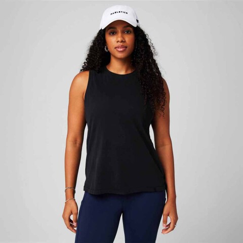 Polo Training 100% Cotton Tank Mujer Black
