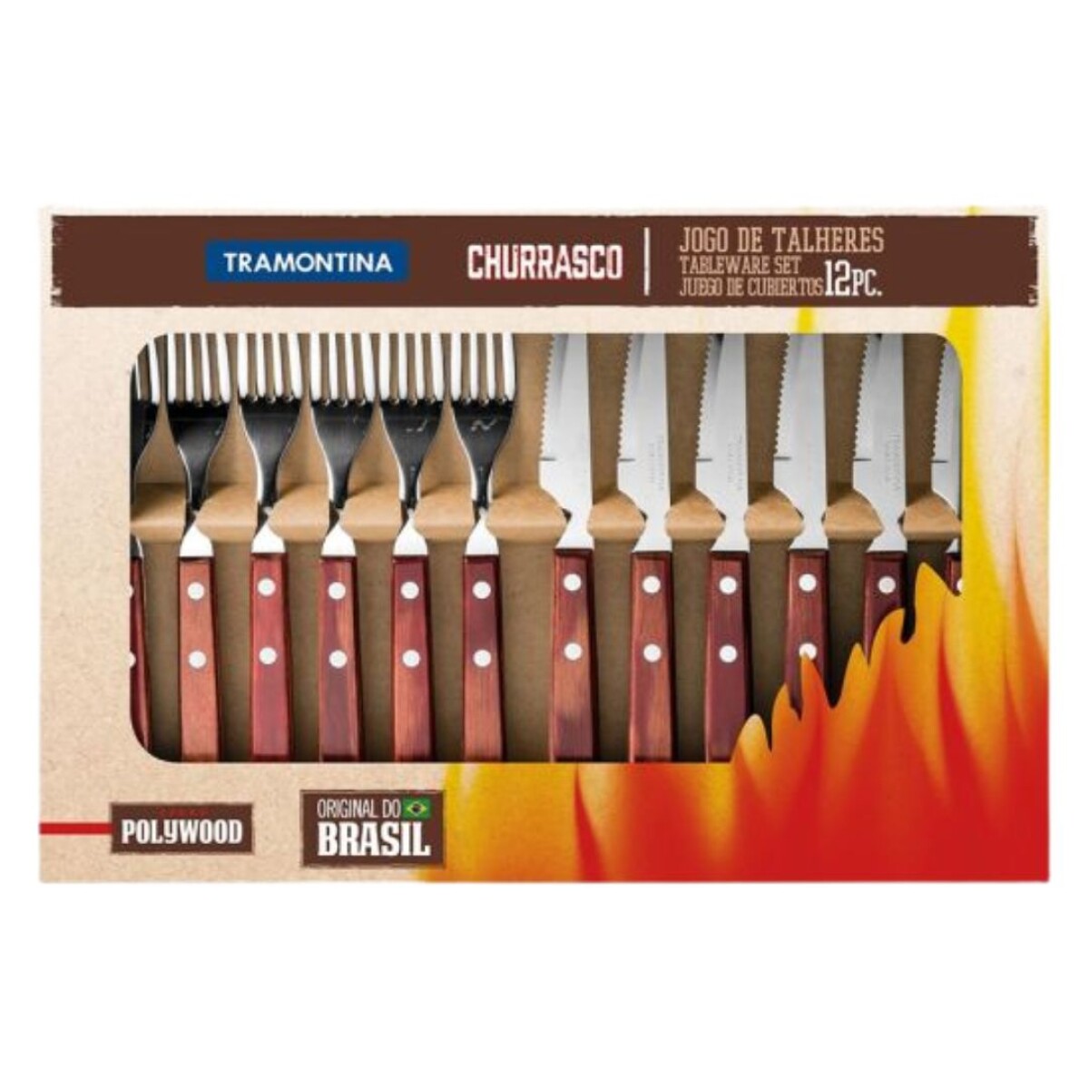 JUEGO PARA ASADO CHURRASCO 12PZS 