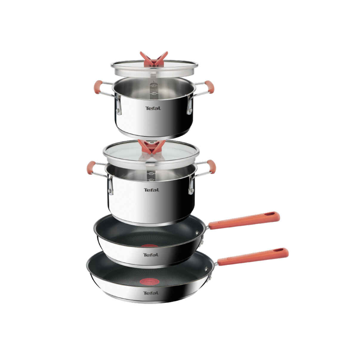 BATERIA DE COCINA TFAL OPTI SPACE 6PCS - ACERO-INOXIDABLE 