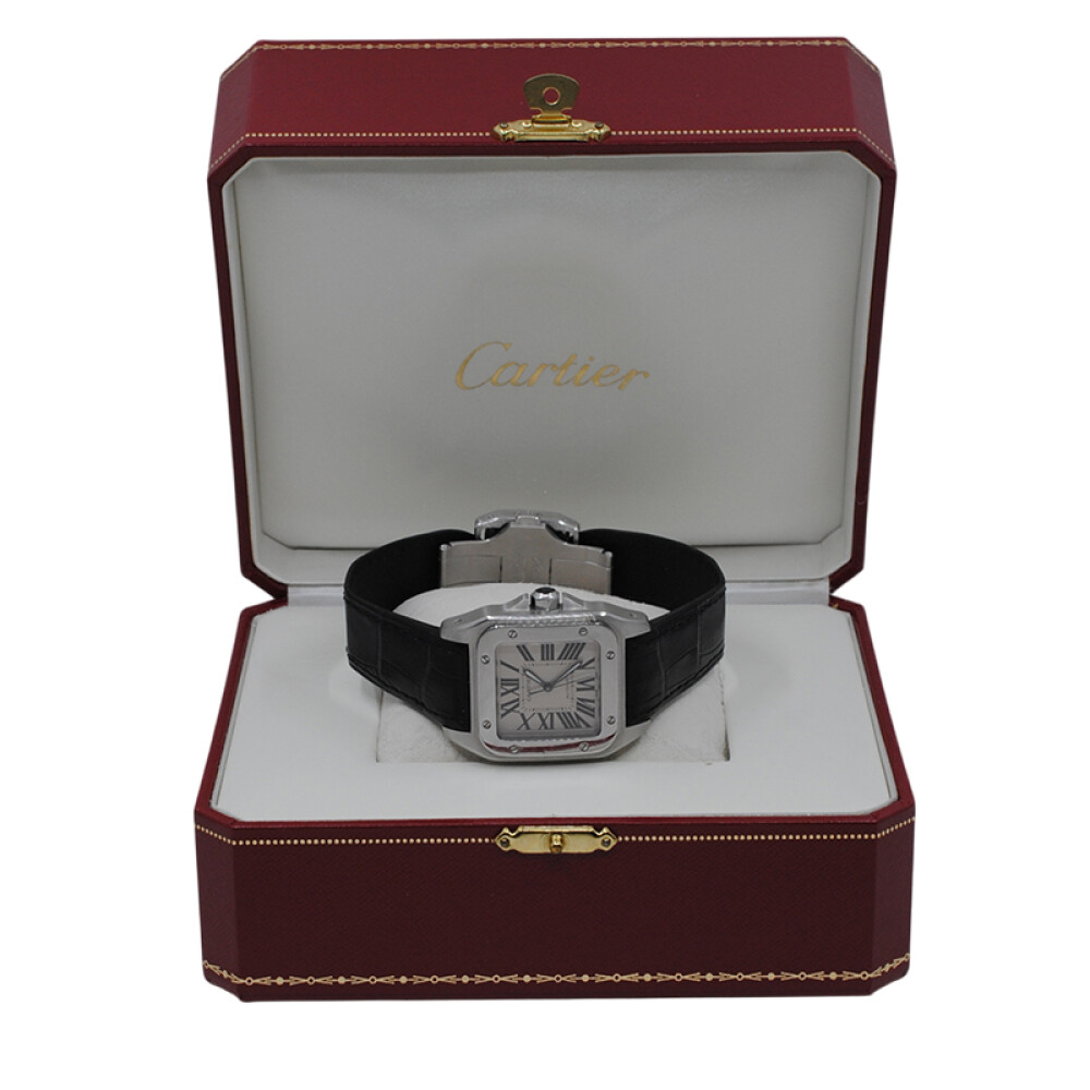 Cartier Santos 100 mediano 2878 automático año 2010 caja 33 mm con caja y papeles Cartier Santos 100 mediano 2878 automático año 2010 caja 33 mm con caja y papeles
