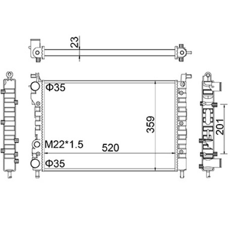 RADIADOR FIAT PALIO 1.3N 8V UNO WAY N 52X37.8 REACH RADIADOR FIAT PALIO 1.3N 8V UNO WAY N 52X37.8 REACH