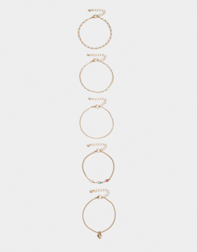 Pulseras Flexibles Sets Strass Pulseras Flexibles Sets De Metal - Dorado