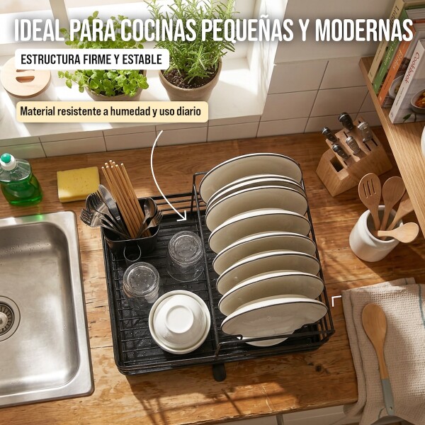 Escurridor Seca Platos Vajilla 2 Niveles Con Bandeja Drenaje Agua Cocina Imback Color Negro Escurridor Seca Platos Vajilla 2 Niveles Con Bandeja Drenaje Agua Cocina Imback Color Negro