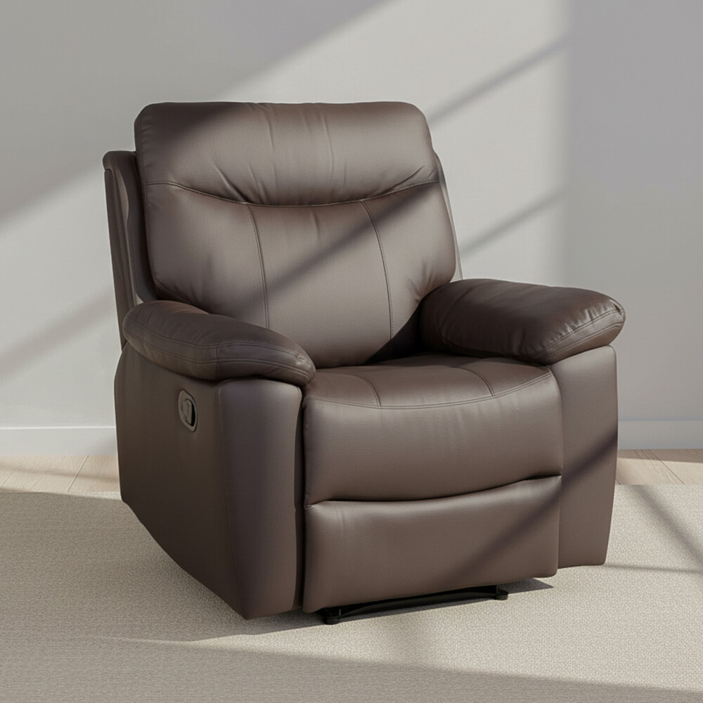 RECLINER 1 CUERPO SIMIL-CUERO MARRON LEXUS