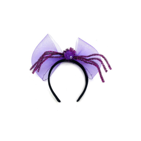 Vincha Halloween con tul y araña Violeta