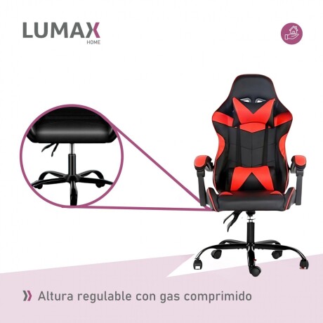 Silla Gamer Lumax Modelo ROM Negro/Rojo
