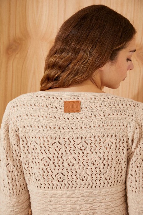 CARDIGAN FISHER BEIGE