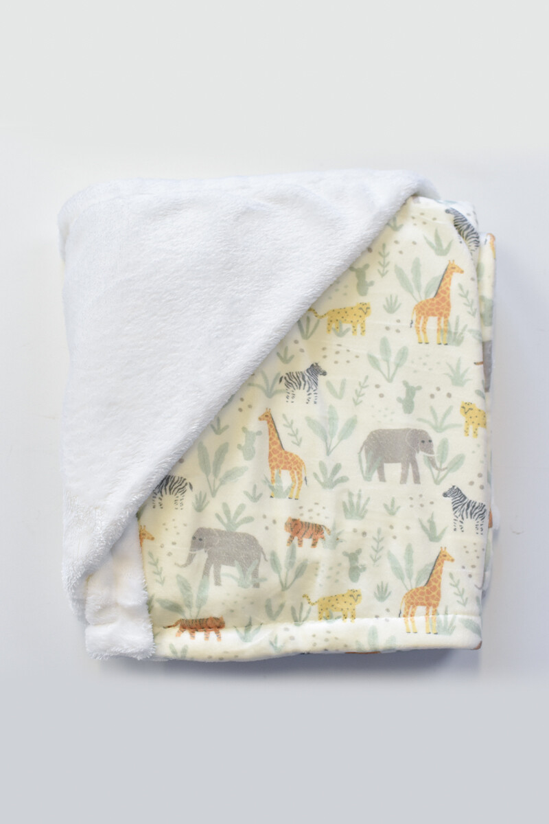 Manta afelpada estampada - con animales 