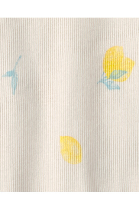 Body de algodón, manga corta, diseño limones Sin color