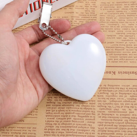 Llavero y Luz portátil para bolso de mano en forma de corazón Blanco
