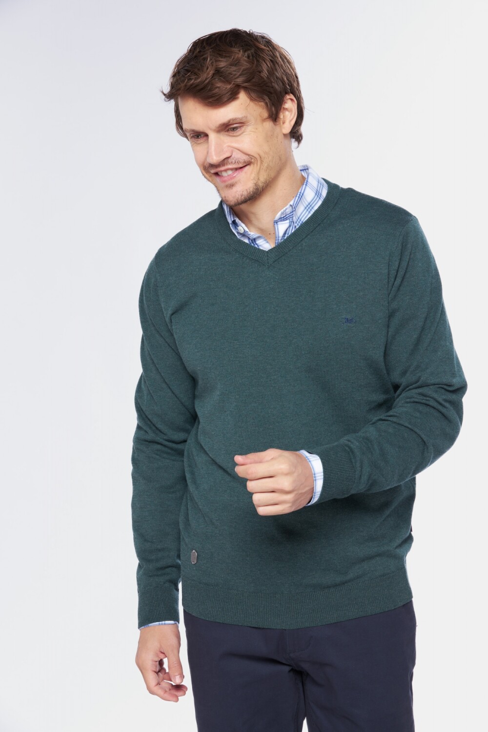 BUZO TEJIDO CUELLO EN V Verde