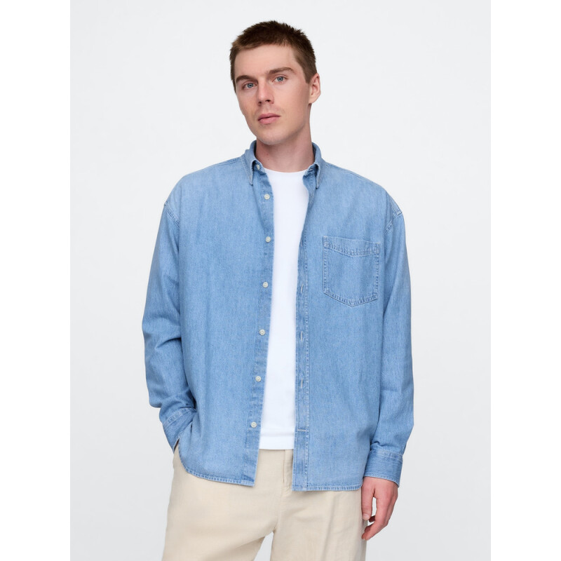LS DENIM BIG SHIRT - LIGHT WASH LIGHT INDIGO 1