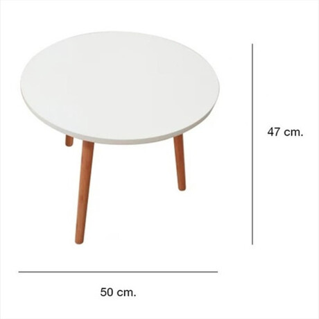 Mesa Auxiliar Bambú y Blanco 50x47cm Living Ratona Blanco