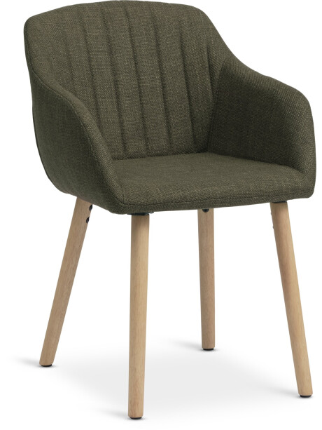 Silla de comedor ADSLEV tela verde oliva/color roble Silla de comedor ADSLEV tela verde oliva/color roble