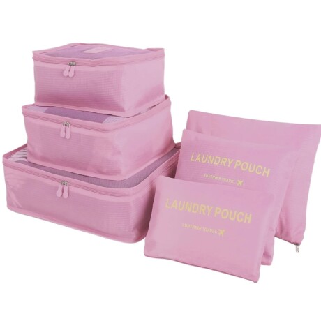 Set de 6 Organizadores de Valija Equipaje para Viaje Rosado