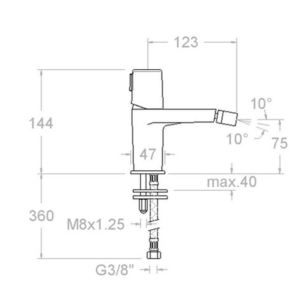 GRIFERÍA DE BIDET EUROPEO NEGRO MATE LINEA TZAR RAMON SOLER Grifería De Bidet Europeo Negro Mate Linea Tzar Ramon Soler