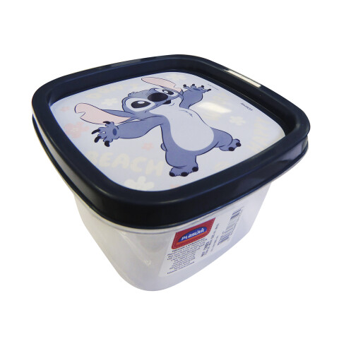 Pote Plástico Cuadrado Stitch 500 ml U