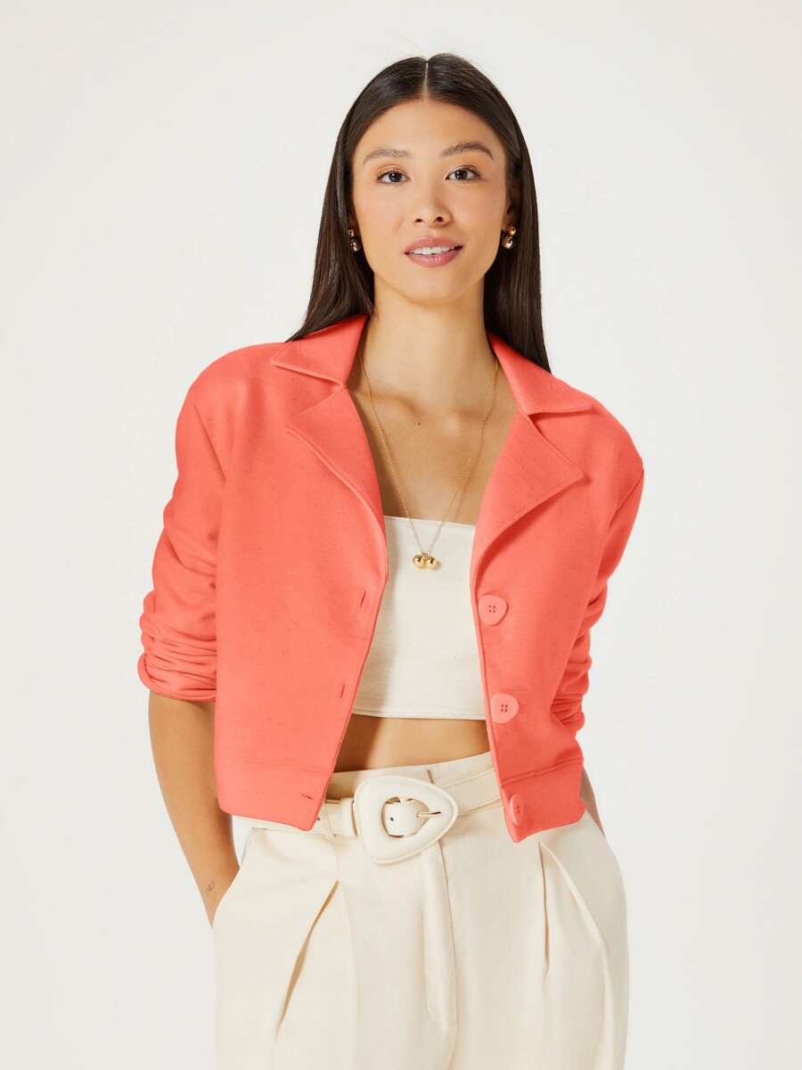 BLAZER CROPPED CON BOTONES - NARANJA 