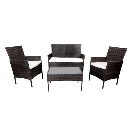 Juego de living 4 piezas rattan negro Juego de living 4 piezas rattan negro