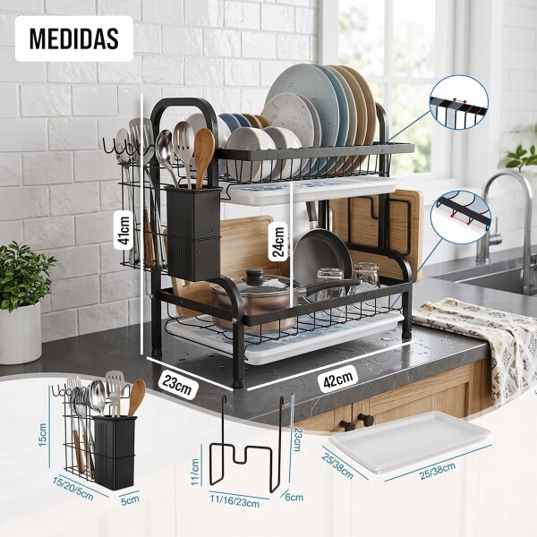 Escurridor de Platos Seca Vajilla Y Cubiertos Mesada Cocina De 2 Niveles Imback Escurridor de Platos Seca Vajilla Y Cubiertos Mesada Cocina De 2 Niveles Imback