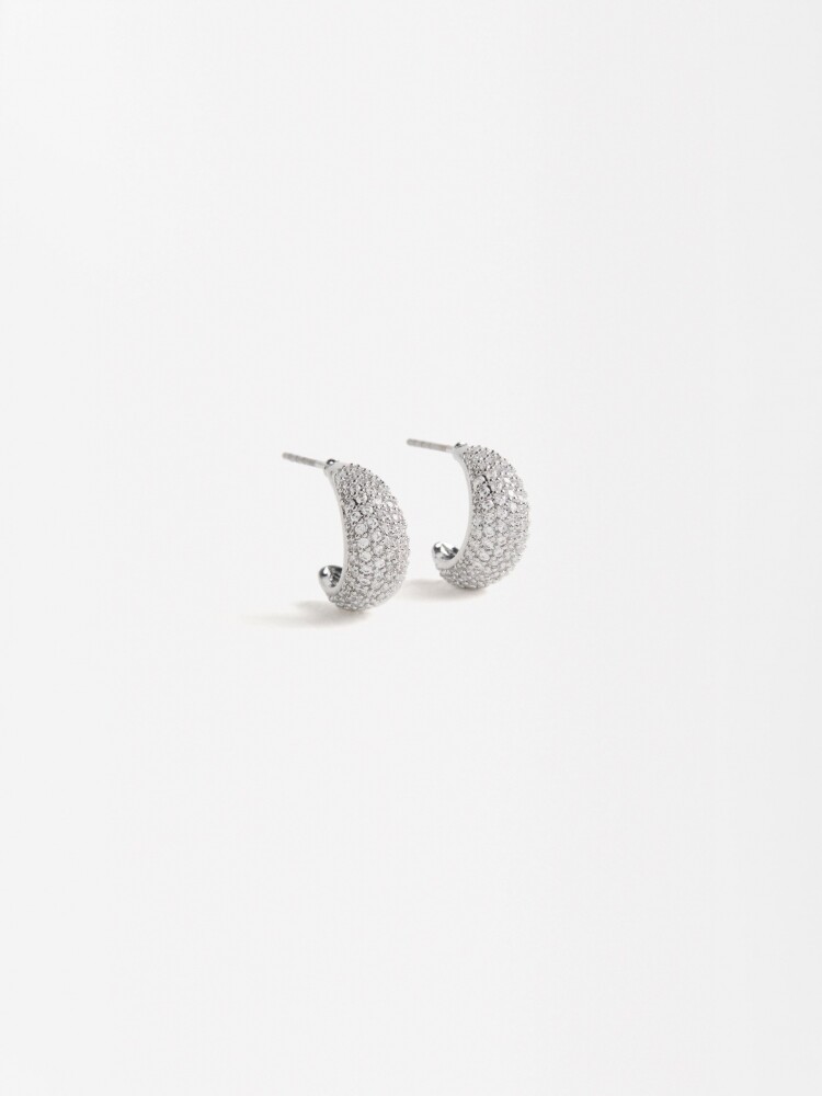 Pendientes De Gota Con Circonitas plateado