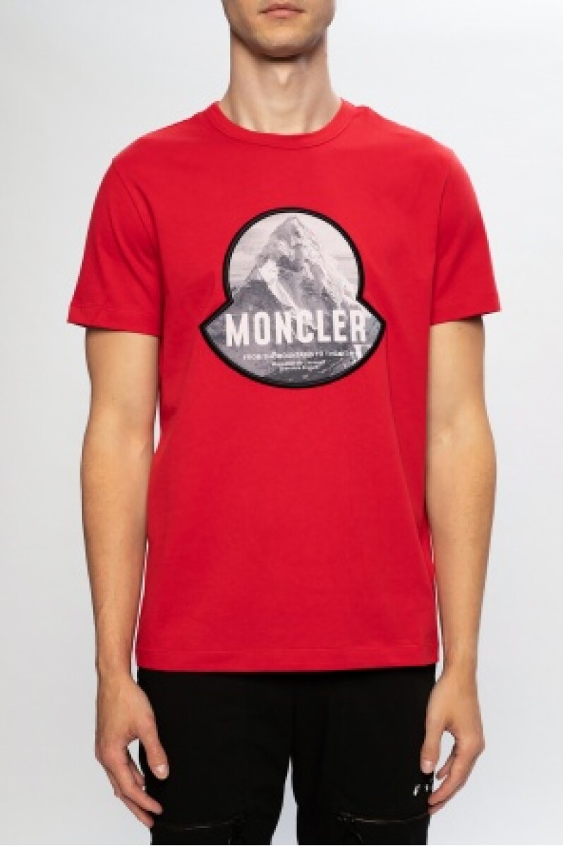 Moncler -Remera básica de algodón manga corta - Rojo 