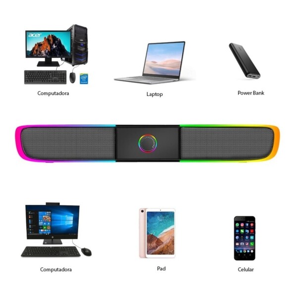 Parlante Rgb Barra De Sonido Xtrike Me Tv Aux Calidad Smart Parlante Rgb Barra De Sonido Xtrike Me Tv Aux Calidad Smart