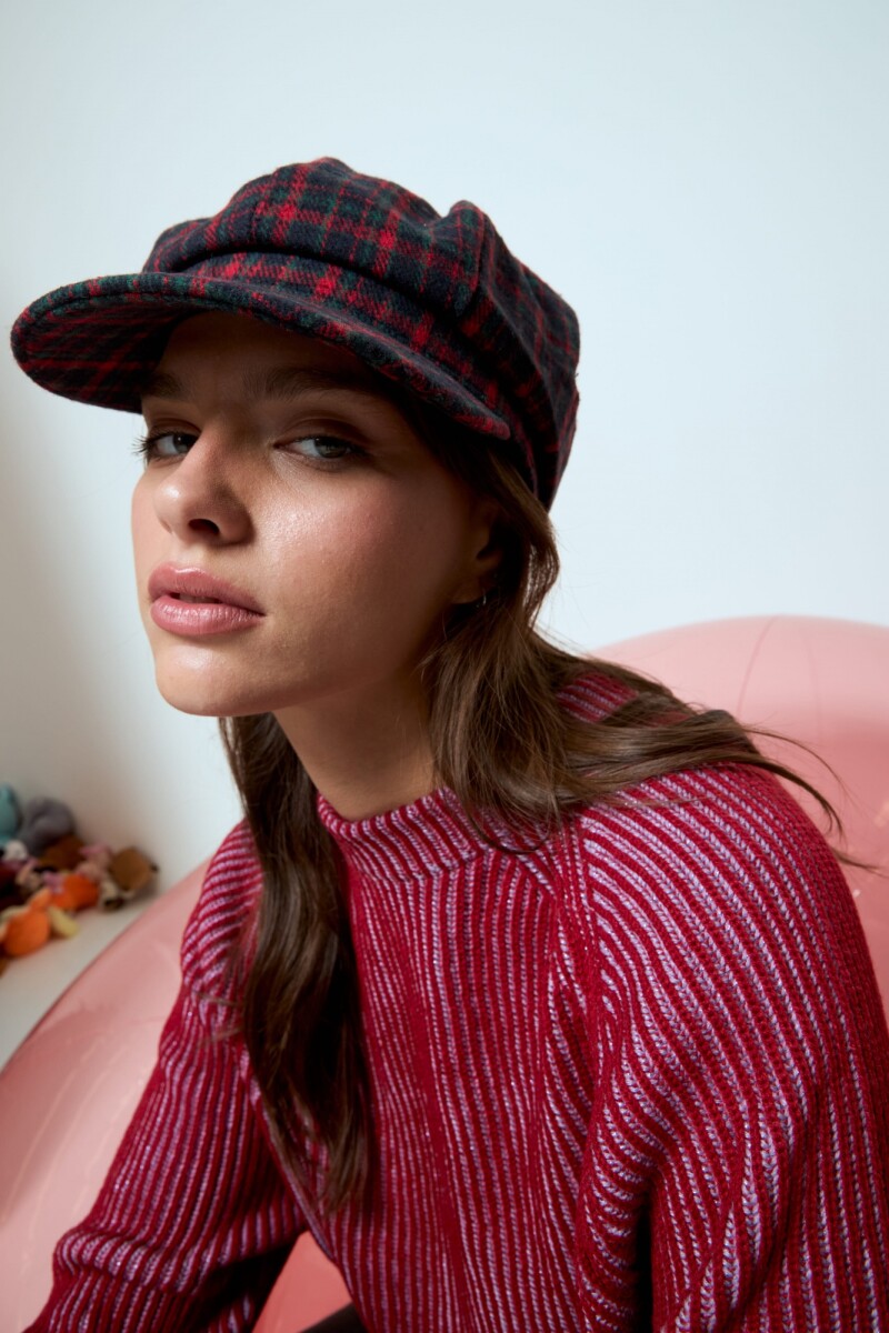 Boina cap cuadrillé azul