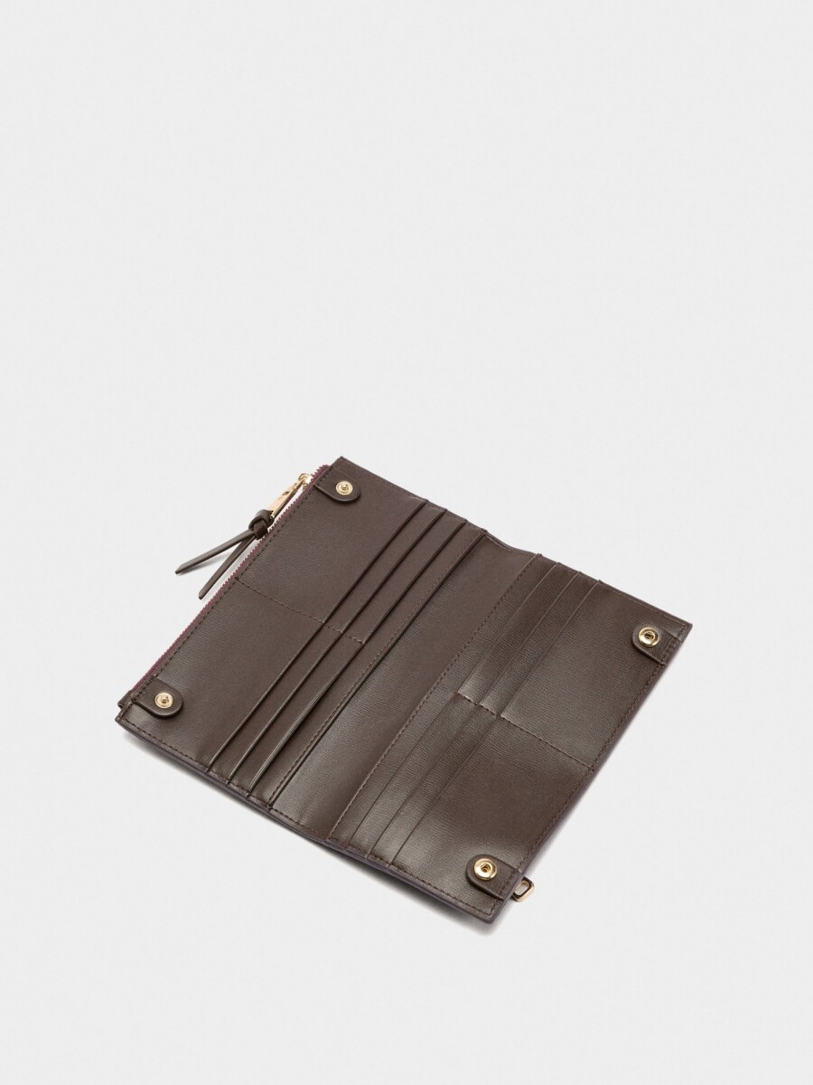 Cartera De Piel Estampado Animal violeta