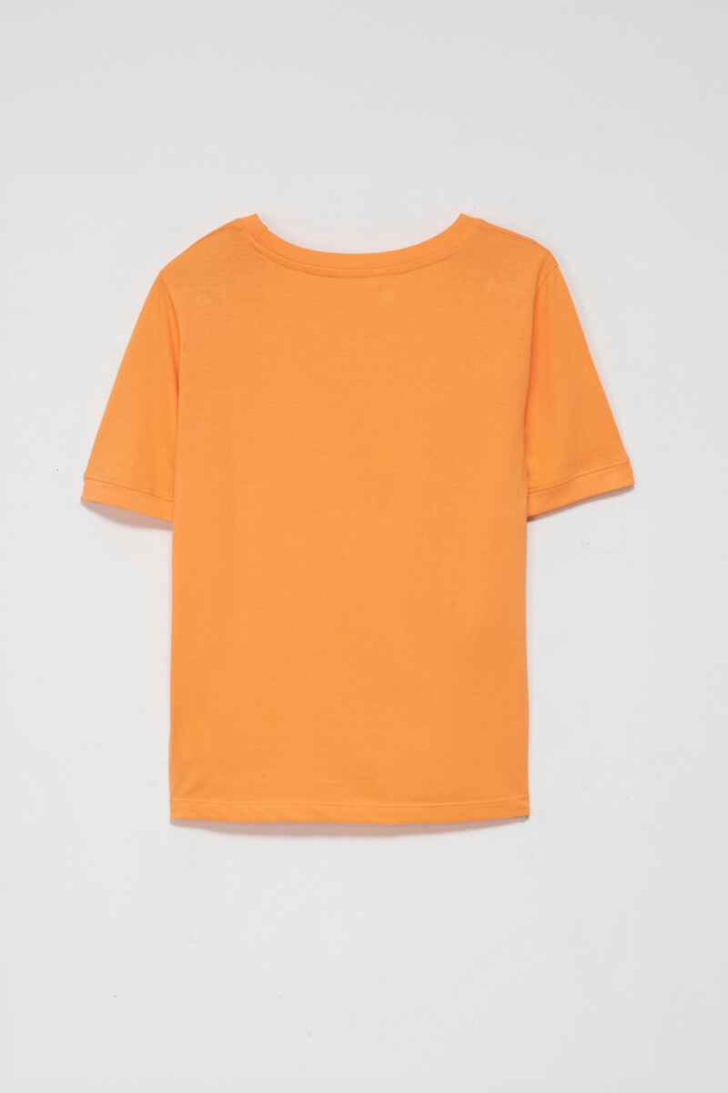 Camiseta manga corta de rib con puño Naranja