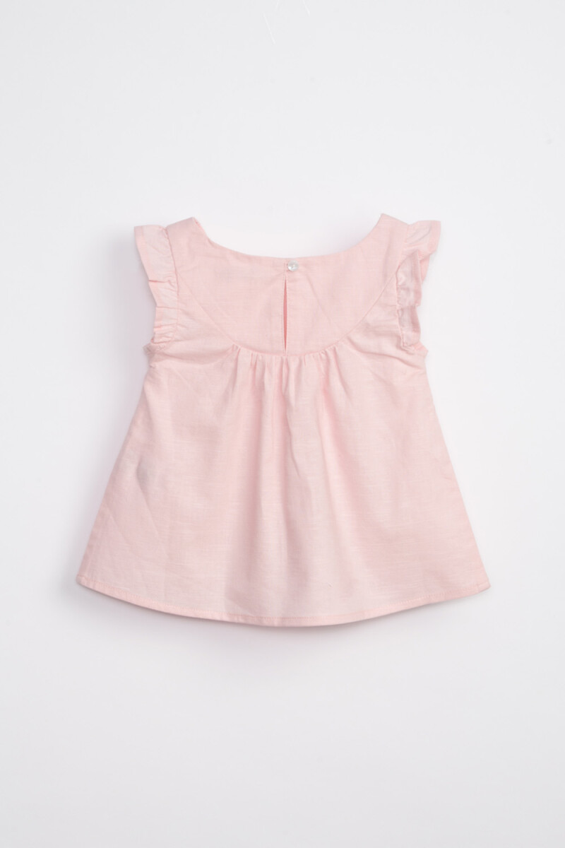 Blusa sin manga volados Rosa