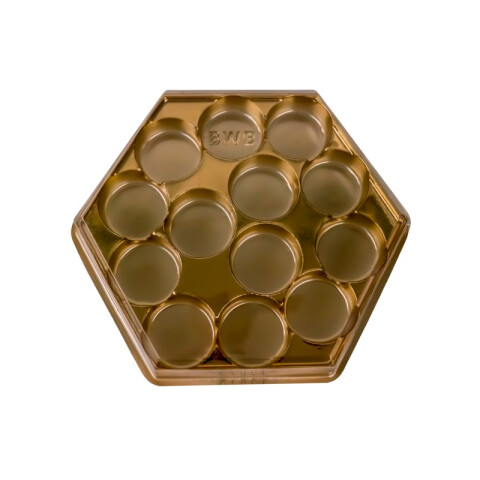 Bombonera Hexagonal x13 Dorado