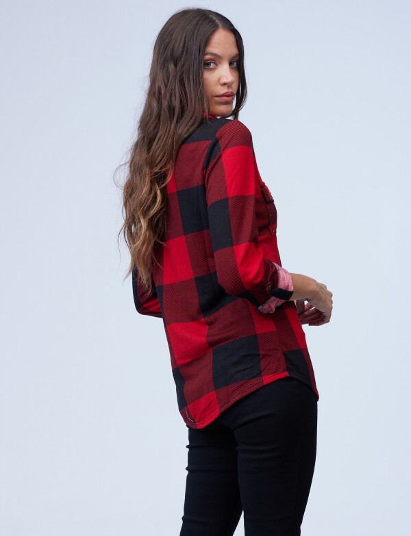 Camisa Soft Cuadrille NEGRO/ROJO