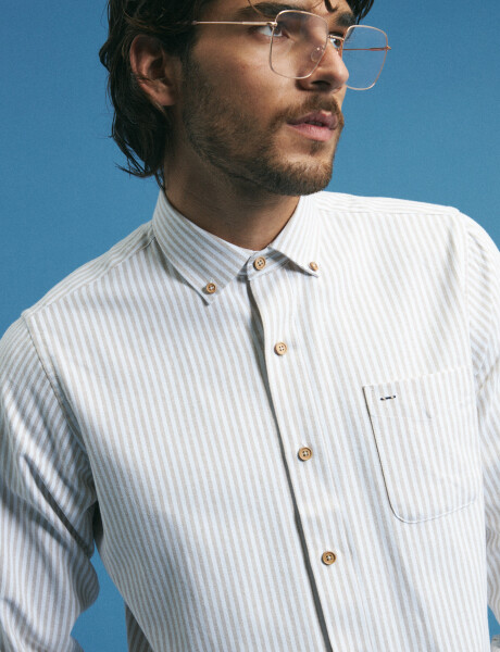 012622 CAMISA HARRINGTON LABEL Beige / Natural