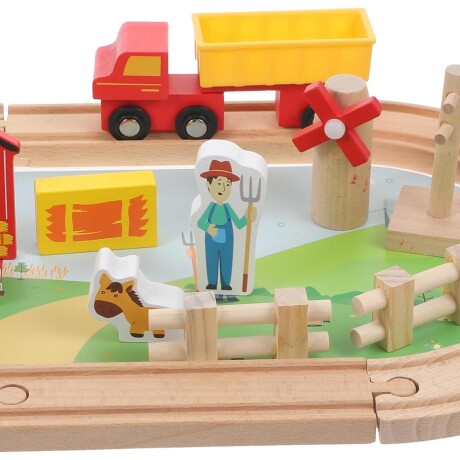 Juego Infantil Pista con Camión y Granja en Madera 24057 001